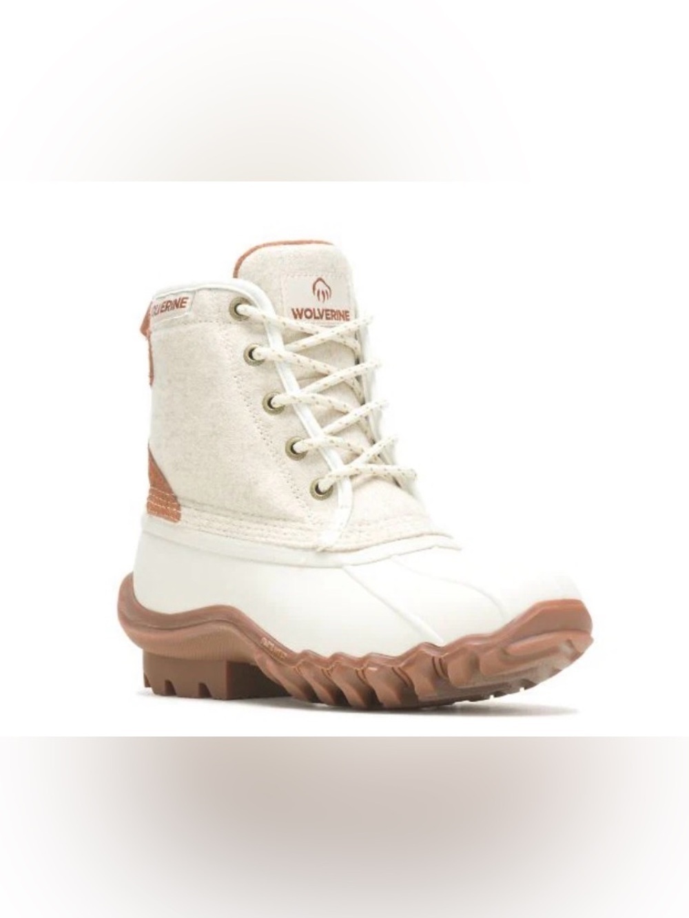 WOLVERINE WOMEN’S - 6" TORRENT WOOL DUCK BOOT - IVORY Size 7 NWOB